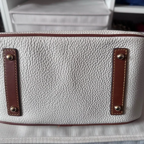 Dooney & Bourke Small Cream Satchel with DB Charms - Picture 11 of 12